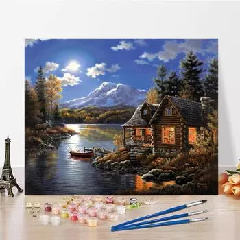 Искусство DIY Картина по номерам Алмазная картина Картина маслом Цифровая картина маслом Домашний декор Цифры Живопись Хобби 40x50cm no frame