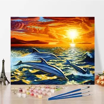 Искусство DIY Картина по номерам Алмазная картина по номерам Живопись Хобби Домашний декор Картина маслом Цифровая картина маслом 40x50cm no frame