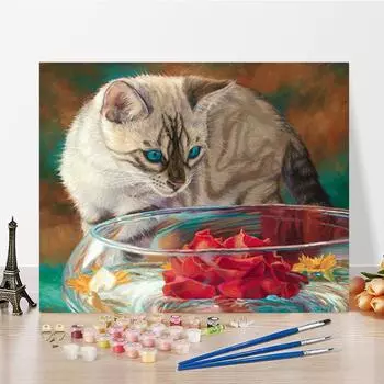 Искусство DIY Картина по номерам Алмазная картина Картина маслом по номерам Картина Домашний декор Цифровая живопись маслом Хобби 40x50cm no frame