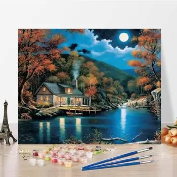 Искусство DIY Картина по номерам Цифровая картина маслом Номера Картина маслом Холст Украшение дома 40x50cm no frame