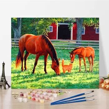 Искусство DIY Живопись по номерам Алмазная живопись Живопись по номерам Домашний декор Масляная живопись Цифровая живопись маслом Хобби 40x50cm no frame