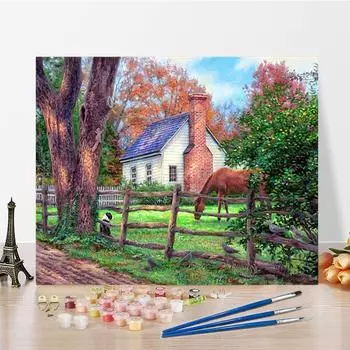 Искусство DIY Живопись по номерам Алмазная живопись Масляная живопись Хобби Живопись по номерам Цифровая живопись маслом Домашний декор 40x50cm no frame