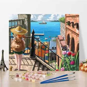 Искусство DIY Живопись по номерам Цифровая живопись маслом Живопись маслом Живопись по номерам Алмазная живопись Хобби Домашний декор 40x50cm no frame