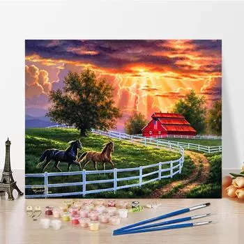Искусство DIY Живопись по номерам Цифровая живопись маслом Домашний декор Алмазная живопись Живопись по номерам Живопись маслом Хобби 40x50cm no frame