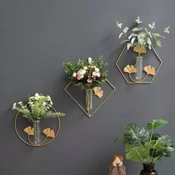 Искусство Ins стены сухие цветы украшения настенные вазы железо художественный фон ремесла