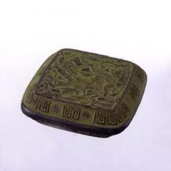 Искусство Sunbee, железо, янтарное мясо, железо, киноварь, Sansui, высокое качество (Нанбу фаршированный) (Зеленый Ибуши)