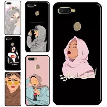 Islamic Muslim Hijabi Girls Case For OPPO A83 A91 A93 A1K A15 A3S A54 A74 A94 A5 A9 A31 A53 A52 A72 A53S Back Cover OPPO A3S