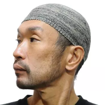 Islamic Watch Islamic Cap Islamic Hat Silk Knit Cap Made in Japan Heather (M Size, Navy)