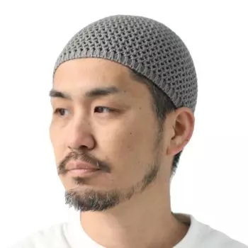 Исламские часы Лето Сделано в Японии Исламская шапка Жевательная исламская шапка Вязаная шапка Шапка Весна Лето Летняя вязаная шапка Внутренняя шапка Уважение к старшим День серый