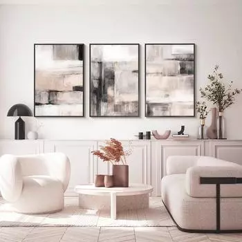 Исламские нейтральные абстрактные современные постеры в стиле бохо, настенное искусство, холст, живопись, печать, фотографии, интерьер гостиной, украшение для дома, декор 21x30cm No Framed