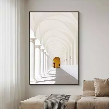 Исламский архитектурный художественный плакат, марокканская арка, пейзажный декор, фреска для современного дома, гостиной, украшение на стену, холст, живопись 21cm30cm NoFrame