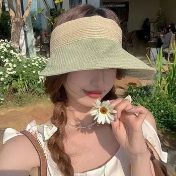 Island sweet girl мягкая солнцезащитная шляпа с полями для защиты от солнца, пустая цилиндрическая шляпа Island, солнцезащитная шляпа с защитой от ультрафиолета, женская, милая, универсальная, складная Adjustable