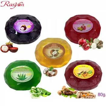 ISME Rasyan Травяное кристаллическое мыло с молочным белком и манготином / пуэрарией и гранатом / кокосом / алоэ вера и ринакантом / тамариндом и куркумой 80 г Milk Protein & Mangoteen