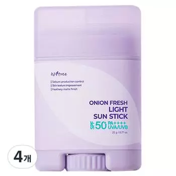 Isntree Onion Fresh Light Sun Stick SPF50+ PA++++, 22 г, 4 шт.