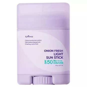 Isntree Onion Fresh Light Sun Stick SPF50+ PA++++, 22 г, 1 шт.