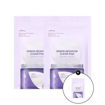 ISNTREE Onion New Fair Clear Pad 20 sheets (refill) 2+1, 3 pcs.