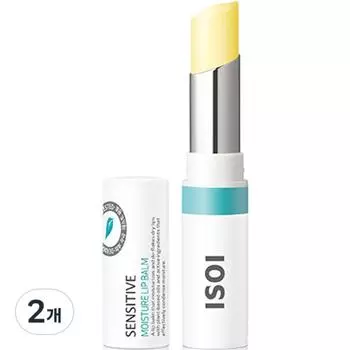 isoi unisex sensitive moisture lip balm 5g, citrus, 2 packs