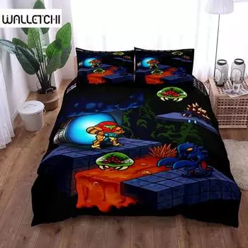 Isometroid Game Пододеяльник Комплект постельного белья King Queen Double Full Twin Single Size EU single(135x200cm)
