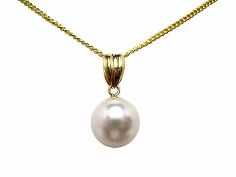 Isowa Pearl — специализированный магазин жемчуга в Исэ. Верхняя часть подвески из жемчуга Akoya. Белый, розовый, желтое золото K18 65378 (Isowa Pearl, Шима) 7,5-8мм