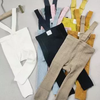 Испанские весенние и осенние модели, подтяжки с высокой талией, укороченные брюки, детские большие леггинсы из полипропилена 6-12m белый