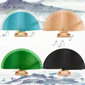 Испанский простой складной веер из чистого дерева для танцев, цветной принт, складной веер для дома, украшения, подарки для гостей