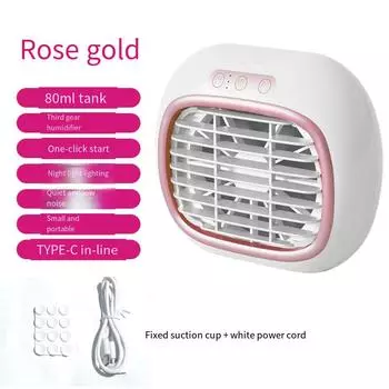 Испарительный охладитель воздуха, мини-кондиционер с 3 скоростями, портативный вентилятор для кондиционера, настольный вентилятор для домашнего офиса серый