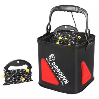 Использование водоскладывающейся сетчатой веревки с бусинами ведро, ведро, крышка, (8м), (черный, 21 см) чёрный