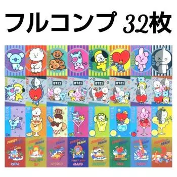 Использованная коллекция металлических карт BTS BT21, все 32 типа, полный комплект