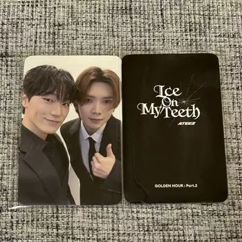 Использованный ATEEZ YEOSANG & SAN GOLDEN HOUR POP-UP Ice On My Teeth Milk Glass Официальная фотография блока Card Limited SEOUL