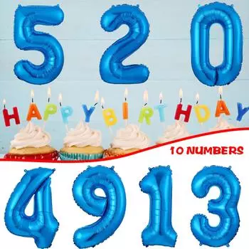 Используется для вечеринки по случаю дня рождения, празднования юбилея, украшение номера 100 см синий