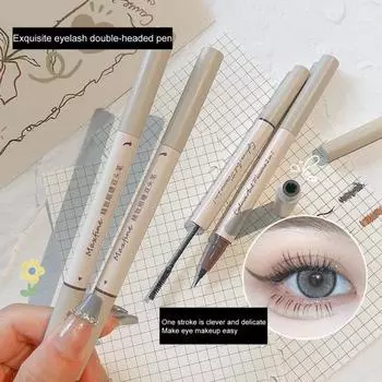 Используйте водостойкую, устойчивую к поту, без виньетирования, не выцветающую подводку для глаз с двойной головкой, тушь для ресниц, повседневную жизнь чёрный