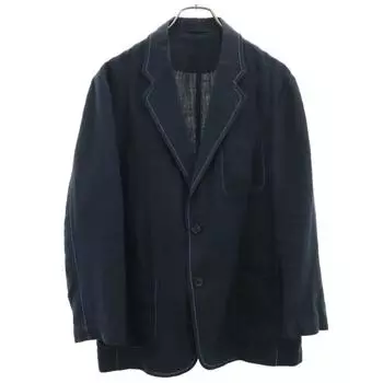 ISSEY MIYAKE linen Long sleeve tailored jacket 1 Navy Men s Used