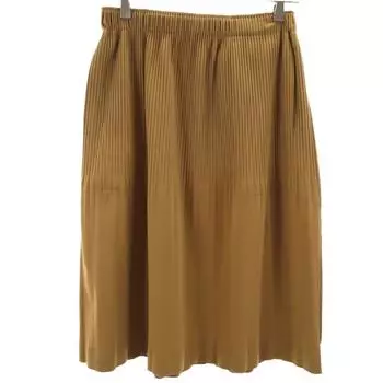 ISSEY MIYAKE me сделано в Японии Миди длина Плиссированная юбка Коричневая Женская Б/У