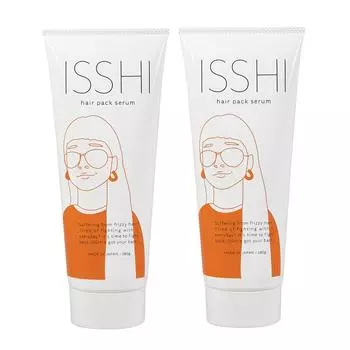 ISSHI Hair Pack Serum Hair Mask Кислотная термальная обработка вьющихся волос Восстановление гладкости и выпрямления Лечение волнистости/распускания (Набор 2)