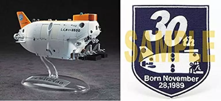 Исследовательский пилотируемый подводный аппарат Hasegawa Shinkai 6500, специальная нашивка в честь 30-летия, пластиковая модель SP492 1/72 с