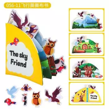 Источник 0-3 года Детская тканевая книга Липучка Книга для разрывания Книга Собака Книга для малышей Раннее развитие Тканевая книга Книга для ручного разрывания factory supports labeling