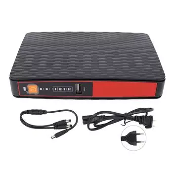 Источник бесперебойного питания ИБП 5 В 2 А USB 9 В 12 В постоянного тока 15 В 24 В POE Несколько выходов 8000 мАч Источник бесперебойного питания US Plug 100240V