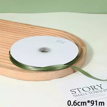 Источник Оливково-зеленая Подарочная Упаковочная Лента Армейский Зеленый Лента для Упаковки Цветов Лента-бант для Волос 0.6Cm * 91m long/roll