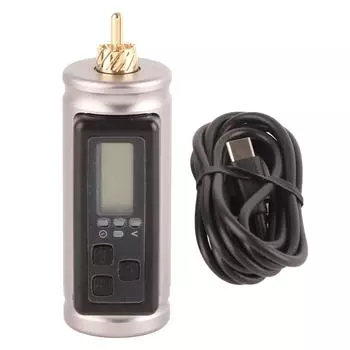 Источник питания для татуировки Professional RCA 1500mAh Battery Power Supply with LED Digital DisplaySilver серебряный