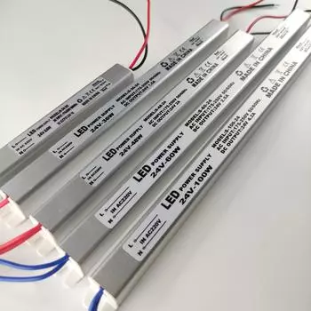 Источник питания светодиодного драйвера MARPOU 24 Вт 36 Вт 48 Вт 60 Вт 100 Вт 1/2/3/4 шт. Импульсный светодиодный драйвер, трансформатор для освещения 175 В - 250 В, светодиодная лампа 12V&24W&1 piece