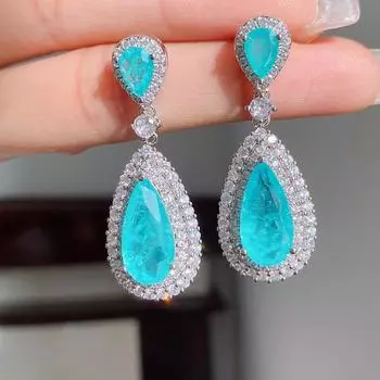 Источник S925 Silver Needle Diamond Paraiba, Персонализированный Изумруд, Мода изумрудный