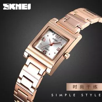 Источник skmei модные и простые женские часы со стальным ремешком, деловые темпераментные женские кварцевые часы Imperial Sister Wind