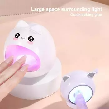 Источники ламп для ногтей Кошачья форма для сушки Быстрый мультяшный двойной свет Без рук Загорелый дизайн ногтей