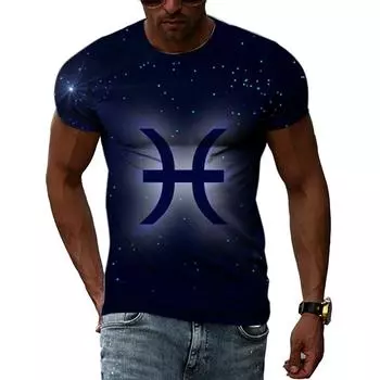 История рыб Красивая мода Оригинальная 3D Harajuku печать Элегантная и романтичная мужская и женская футболка с короткими рукавами и круглым вырезом S