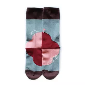 История выполнена в асимметричном стильном номере «Заяц и синий» [M&M Socks] Носки, Носки, Япония, Басни Эзопа, Женские, 23-25 см, Асимметричные, Милые,