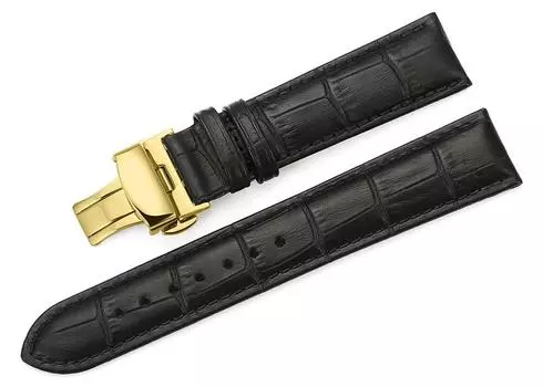 [iStrap] Watch Strap 20mm Calf Leather Watch Band Leather Strap with Golden D Buckle Buckle