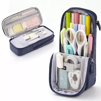 iSuperb Pencil Pencil Pencil Pen Large Elementary School Junior High School Cancel Accessories Candle Bag for Adult Going to New Gadget Storage