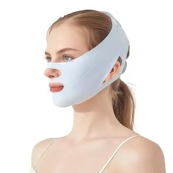 Isyou Маленькое Лицо Лицо Маленькое Лицо Маленькое Лицо Бандаж Подбородочный Ремень Маленькое Лицо Маленькое Лицо Подарочная Коробка Синий Пояс, Пояс, Маска, [Дизайн с Чувствительностью к Коже, Двусторонний Дизайн, синий