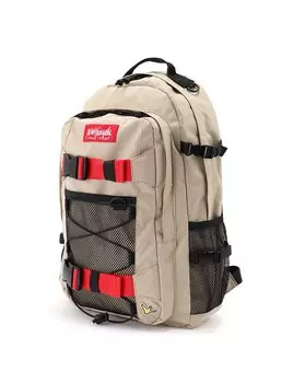 it ART BY MARK GONZALES Bungee Cord Backpack Rucksack Large Capacity School Commuting Black x Red (What isNt) Men s Women s (Beige Logo)