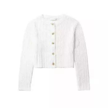 It B + AB Women s Clothing Hollow-out Short Knitting Cardigan Spring and Summer New Arrival Gentle Sweet Elegance Thin Coat 311 White XS
